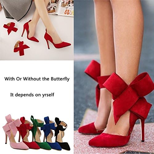 2015 Newest Arrival Hot Red Big Butterfly Tie Ankle Strap Sexy evening party women fashion high heels 11CM high quality Flock peep toe 2015 shoes high heels in Size 35-41