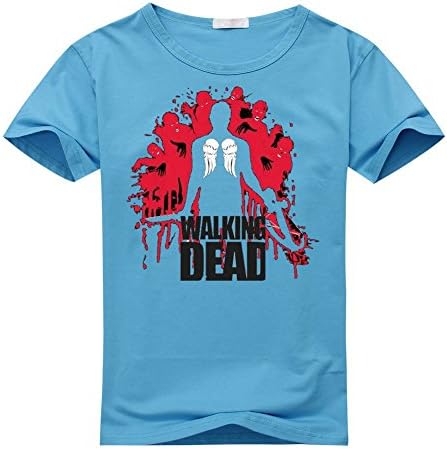 DEMT THE WALKING DEAD logo Women's classic Baby blue T-shirt Small