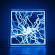 Luminglas 12" Square Shape Plasma Illumination Display Set Single Color BLUE Contemporary Luminglass Disk/Disc Night Light (134)
