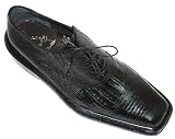 ROMANO MEN'S ASH BLACK GENUINE CROCODILE/LIZARD SHOES