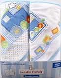 2-Pack Large Patch Hooded Towels, Blue