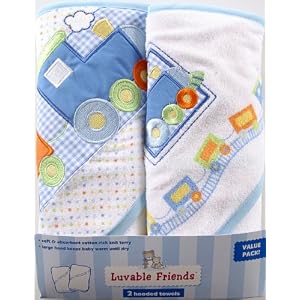 Luvable Friends Large Patch Hooded Towels