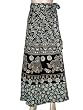 Black White Floral And Elephant Print Cotton Wrap Around Skirt