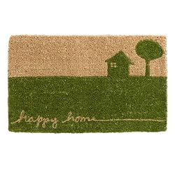 Happy Home Coir Door Mat (Green) (18"D x 30"W)