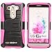 LG G3 Vigor Case, SGM (TM) Shell Holster Hybrid Defender Combo Case with Kickstand & Belt Clip For LG G3 Vigor (Hot Pink + Black)