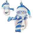 Toronto Blue Jays MLB Striped Acrylic Snowman Ornament (3")