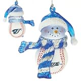Toronto Blue Jays MLB Striped Acrylic Snowman Ornament (3")