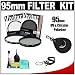 Vivitar 95mm UV & Circular Polarizer Glass Filter + Filter Case + CapKeeper + Lens Cleaning Kit for Canon, Nikon, Sony, Olympus & Pentax Lenses