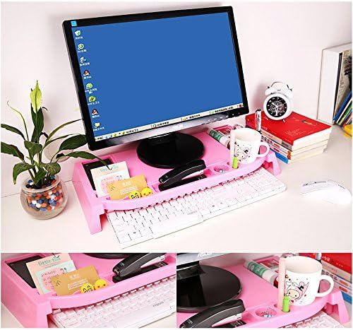 Desktop Storage Rack Organizer Multifunction Office Supply Keyboard Style Desktop Storage Case (Pink)