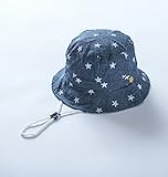 MORGEN SKY モルゲンスカイ 紫外線対策 ベビーUVcut帽子 キッズハット 綿クロッシェデニム色 子供向けキャップ チューリップハット 型番1537 (M（頭周り：50cm）, ブルー)