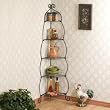 Scrolled Black Corner Etagere