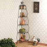 Scrolled Black Corner Etagere