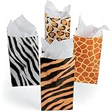 Fun Express 12 Zoo Animal Print Goody Bags