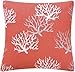 Chloe & Olive Wonders of The Seas Salmon Collection Ocean and Sea Decorative Pillow Cover, 18-Inch, Coral Orange
