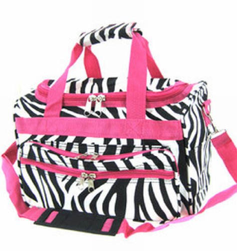 Zebra Hot Pink Duffel 13