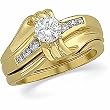 14K Yellow Gold Diamond Wedding Set - 0.68 Ct.