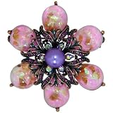 Purple Acrylic Pearl Flower Pin Brooch