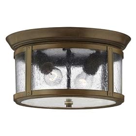 Hinkley Lighting 1163AS Exterior Flush Mount Aged Brass Edison Contemporary Nautical... by Hinkley