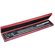 Starrett 124MCZ Solid-Rod Vernier Inside Micrometers Set, 200-800mm Range, 0.01mm Graduation, +/-0.003" Accuracy, With Case