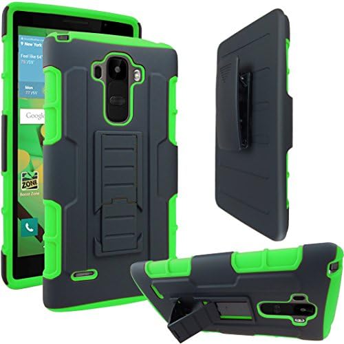 LG G Stylo Case, ATUS® Heavy Duty Holster Case with Locking Belt Swivel Clip For LG G Stylo LS770 + Premium Screen Protector and Stylus Pen (BLACK/GREEN)