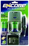 Encore EN0008 Fast Charger with 4 x 2300mAh Ni-MH AA Batteries and Lead for In-car Charging
