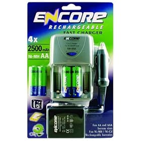 Encore En0008c Fast Charger + 4 X Aa 2700mah Batteries