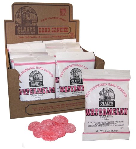Claey's, Old Fashioned Hard Candy Watermelon, 6 Ounce Bag