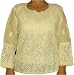 Womens Cotton Long Sleeve Top Shirt Blouse Chikan Embroidery Size L (ctop284)