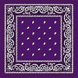 DEEP PURPLE Bandana with square Paisley pattern