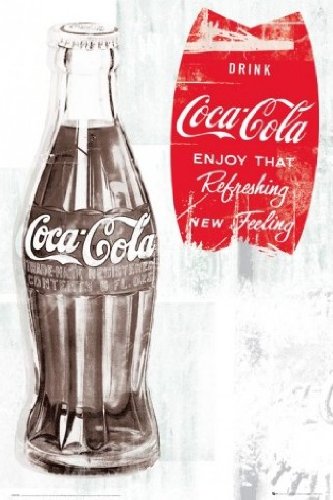1art1 50183 Coca Cola - Flasche, Retro  Poster 91 x 61 cm