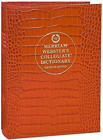 Desk Thesaurus, Merriam-Webster Collegiate Edition, Genuine Goatskin Leather, 7-1/2" x 10", Orange
