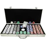 Trademark 650 Pc Royal Suited 11.5 Gram Chips with Aluminum Case Poker Chip Set Silver