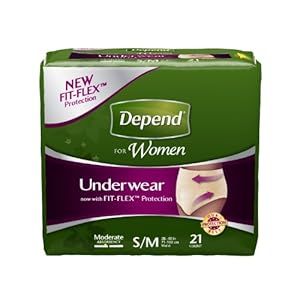 Depend Moderate Absorbency for Incontinence Underwear for Women, Small/Medium, 21 Count (Pack of 4)