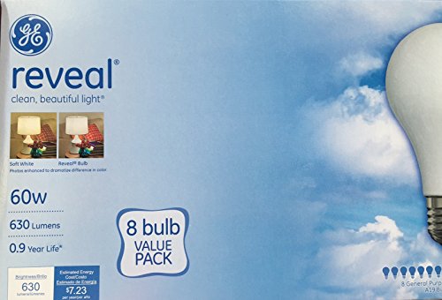 GE 8-Pack 60-Watt Reveal A19 Bulbs
