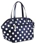 Sachi 52-055 Insulated Fashion Lunch Tote, Blue with White Dot