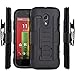 Moto G Case, Motorola Moto G Case, Starshop [Heavy Duty] Dual Layers with Kickstand and Locking Belt Clip Black