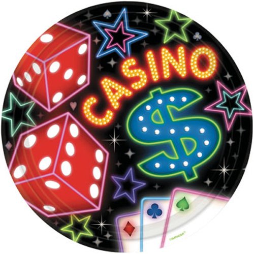 Casino 7" Paper Dessert Plates (8 count)