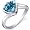 Trillion Cut Bypass Style 2.00 carats Swiss Blue Topaz Ring in Sterling Silver Rhodium Finish Size 5, Available in Sizes 5 thru 9