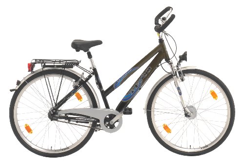 Texo Damen Trekking-Fahrrad 71,1 cm (28 Zoll), Alu, gefedert, mit Nabendynamo, 7-Gang SRAM Rücktrittsbremse