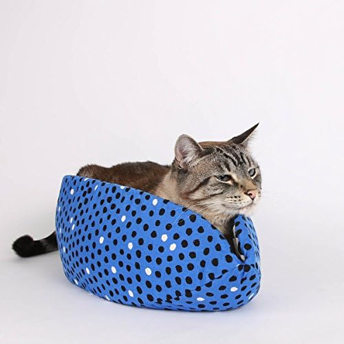 The Cat Canoe in Blue and Black Polka Dots