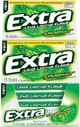 Extra Sugarfree Gum, Spearmint, 15-Count Sticks (Pack of 20)