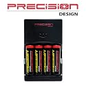 (4) Precision Design AA 2900mAh NiMH Rechargeable Batteries & Charger for Canon Powershot, Nikon Coolpix, Sony CyberShot, Casio Exilim, Kodak EasyShare, Fuji Finepix, Panasonic Lumix, Pentax Optio, Samsung Digimax and Olympus SP Series Digital Cameras