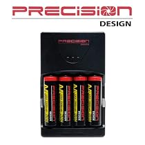 (4) Precision Design AA 2900mAh NiMH Rechargeable Batteries & Charger for Canon Powershot, Nikon Coolpix, Sony CyberShot, Casio Exilim, Kodak EasyShare, Fuji Finepix, Panasonic Lumix, Pentax Optio, Samsung Digimax and Olympus SP Series Digital Cameras