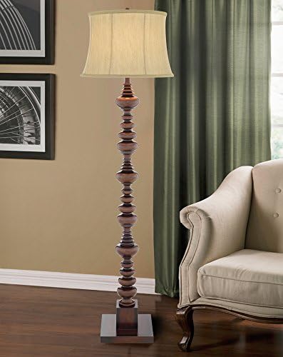 Illuminada 19067-000 60-Inch 3-Way Transitional Floor Lamp and Soft Side Faux Silk Shade