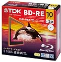 TDK 録画用ブルーレイディスク BD-RE 25GB 1-2倍速 ホワイトワイドプリンタブル 10枚 5mmスリムケース BEV25PWA10A