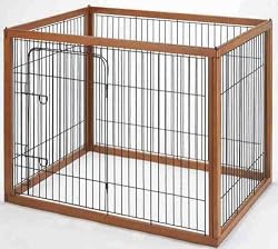 Richell Wood Pet Pen 120-90, Autumn Matte Finish