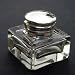 Clear Cut Glass Inkwell Antique Reproduction