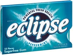 Eclipse Peppermint Sugarfree Gum, 12-Piece Package (Pack of 24)
