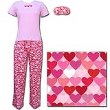 The Cat's Pajamas Hearts Non-Flannel T-shirt and Pant Pajama Set medium