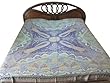 Pashmina Blanket Throw Blue Green Paisley Kashmir Indian Bedding